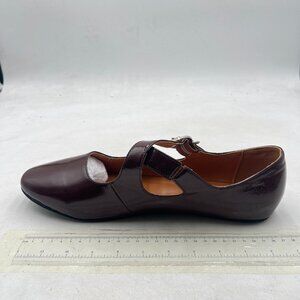 Brown Pointed Toe Cross Strap Ballet Flats Mary Jane Adjustable Buckle Shoes